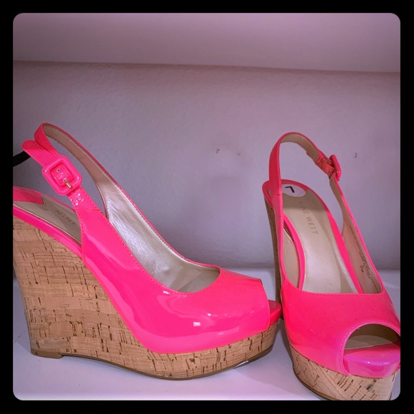 Nine West Shoes - Pink wedges with cork heel Nine West Shoes - Pink wedges with cork heel